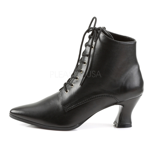 Gothic Lace Up High Heel Ankle Boots - Picture 1 of 5